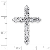 14K White Gold 4 Carat Lab Grown Diamond VS+ F+ Complete Cross Chain Slide Pendant view 5