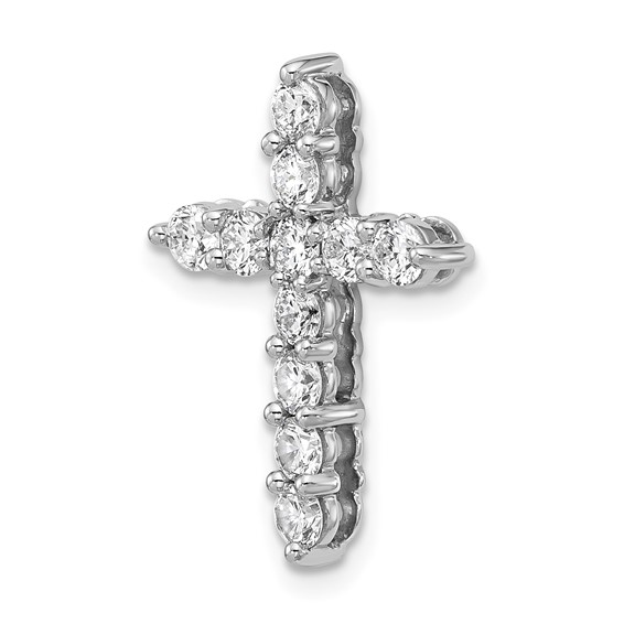 14K White Gold Certified Lab Grown Diamond VS DEF Cross Pendant