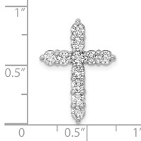 14K White Gold 1 Carat Lab Grown Diamond VS SI+ G+ Complete Cross Chain Slide Pendant view 5