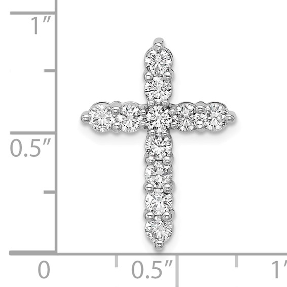 14K White Gold Certified Lab Grown Diamond VS DEF Cross Pendant