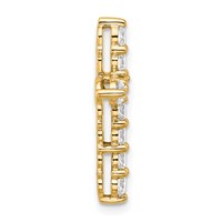 14K Yellow Gold 1 Carat Lab Grown Diamond VS+ F+ Complete Cross Chain Slide Pendant view 2
