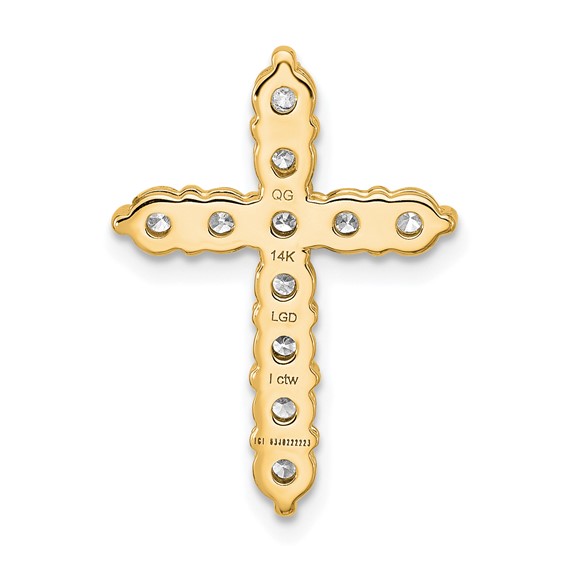 14K Certified Lab Grown Diamond 1ctw VS/SI FGH Cross Pendant