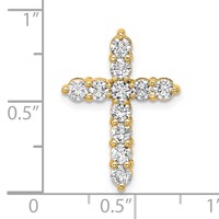14K Yellow Gold 1 Carat Lab Grown Diamond VS SI+ G+ Complete Cross Chain Slide Pendant view 5