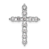 14K White Gold 1.50 Carat Lab Grown Diamond VS+ F+ Complete Cross Chain Slide Pendant view 3