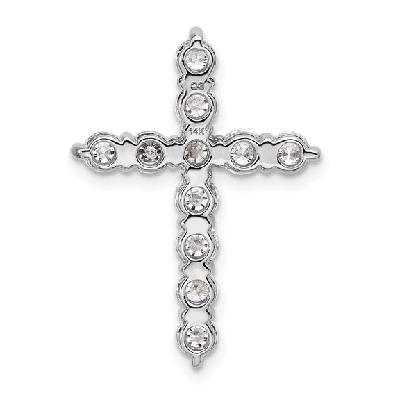 14K White Gold Certified Lab Grown Diamond VS/SI FGH Cross Pendant