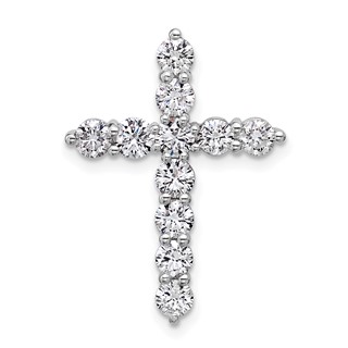 14K White Gold Certified Lab Grown Diamond VS/SI FGH Cross Pendant