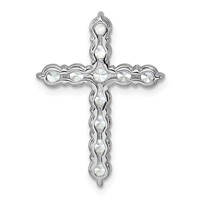 14K White Gold 2 Carat Lab Grown Diamond VS+ F+ Complete Cross Chain Slide Pendant view 3