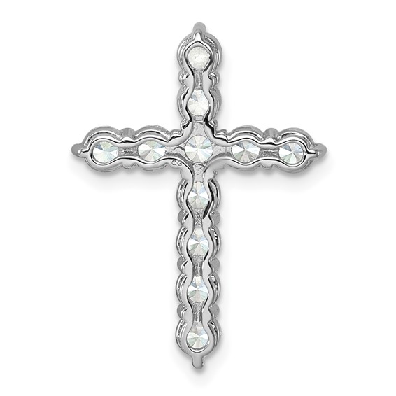 14K White Gold Certified Lab Grown Diamond 2ctw VS DEF Cross Pendant