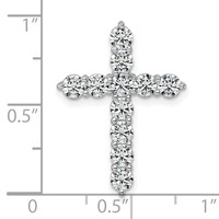 14K White Gold 2 Carat Lab Grown Diamond VS SI+ G+ Complete Cross Chain Slide Pendant view 4