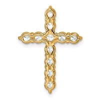 14K Yellow Gold 2 Carat Lab Grown Diamond VS SI+ G+ Complete Cross Chain Slide Pendant view 3