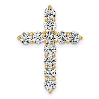 14K Certified Lab Grown Diamond 2ctw VS DEF Cross Pendant