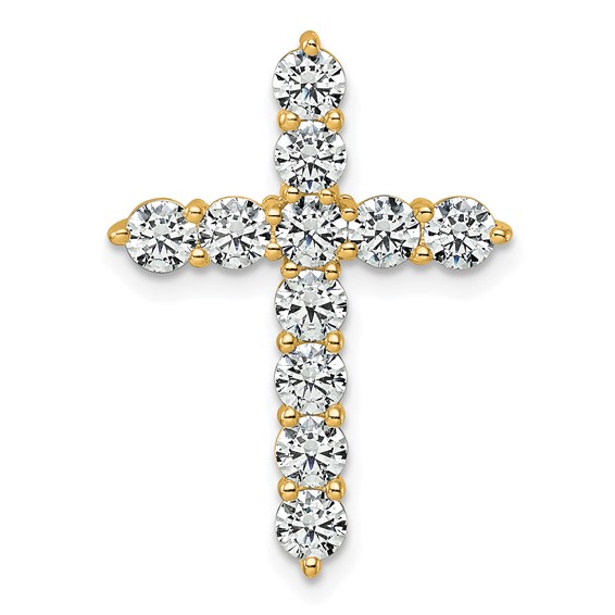 14K Certified Lab Grown Diamond 2ctw VS DEF Cross Pendant