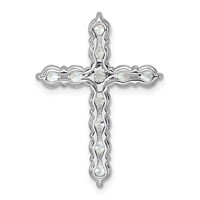 14K White Gold 3 Carat Lab Grown Diamond VS+ F+ Complete Cross Chain Slide Pendant view 3