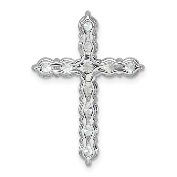 14K White Certified Gold Lab Grown Diamond 3ctw VS DEF Cross Pendant
