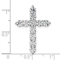 14K White Gold 3 Carat Lab Grown Diamond VS SI+ G+ Complete Cross Chain Slide Pendant view 4