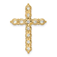 14K Yellow Gold 3 Carat Lab Grown Diamond VS+ F+ Complete Cross Chain Slide Pendant view 3