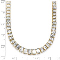 14K Yellow Gold 29.17 Carat Lab Grown Diamond VS SI+ G+ Complete Emerald Graduated Tennis Necklace, 17" view 5