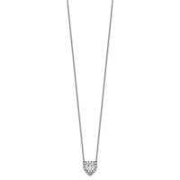 14K White Gold 1.20 Carat Lab Grown Diamond VS SI+ G+ Complete Halo Heart Necklace, 16" view 2