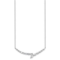 14K White Gold 4 Carat Lab Grown Diamond VS SI+ G+ Complete Fashion Bar Necklace, 16" view 2