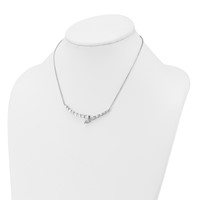 14K White Gold 4 Carat Lab Grown Diamond VS SI+ G+ Complete Fashion Bar Necklace, 16" view 3