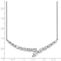 14K White Gold 4 Carat Lab Grown Diamond VS SI+ G+ Complete Fashion Bar Necklace, 16" view 5