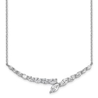 14K White Gold 4 Carat Lab Grown Diamond VS SI+ G+ Complete Fashion Bar Necklace, 16" view 1