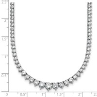14K White Gold 10.10 Carat Certified Lab Grown Diamond VS SI+ G+ Complete Round Graduated Tennis Necklace, 16" view 5
