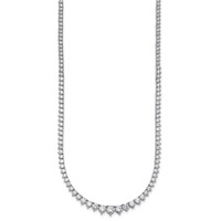 14K White Gold 10.88 Carat Certified Lab Grown Diamond VS SI+ G+ Complete Round Graduated Tennis Necklace, 18" view 2