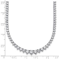 14K White Gold 10.88 Carat Certified Lab Grown Diamond VS SI+ G+ Complete Round Graduated Tennis Necklace, 18" view 5