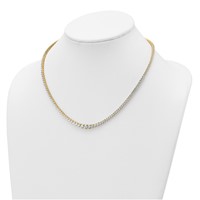 14K Yellow Gold 10.88 Carat Certified Lab Grown Diamond VS+ F+ Complete Round Graduated Tennis Necklace, 18" view 3