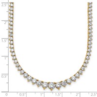 14K Yellow Gold 10.88 Carat Certified Lab Grown Diamond VS+ F+ Complete Round Graduated Tennis Necklace, 18" view 5