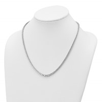 14K White Gold 11.62 Carat Certified Lab Grown Diamond VS SI+ G+ Complete Round Graduated Tennis Necklace, 20" view 3