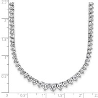 14K White Gold 11.62 Carat Certified Lab Grown Diamond VS SI+ G+ Complete Round Graduated Tennis Necklace, 20" view 5