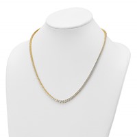 14K Yellow Gold 11.62 Carat Certified Lab Grown Diamond VS+ F+ Complete Round Graduated Tennis Necklace, 20" view 3