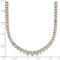 14K Yellow Gold 11.62 Carat Certified Lab Grown Diamond VS+ F+ Complete Round Graduated Tennis Necklace, 20" view 5