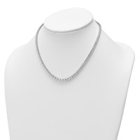 14K White Gold 15.10 Carat Certified Lab Grown Diamond VS SI+ G+ Complete Round Graduated Tennis Necklace, 16" view 3