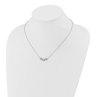 14K White Gold 0.75 Carat Lab Grown Diamond VS+ F+ Complete Three Stone Fashion Necklace, 18" view 3