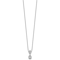 14K White Gold 0.50 Carat Lab Grown Diamond VS+ F+ Complete Halo Dangle Fashion Necklace, 18" view 2