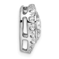 14K White Gold 0.88 Carat Lab Grown Diamond VS SI+ G+ Complete Halo Heart Chain Slide Pendant view 2