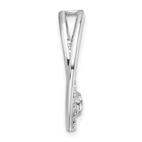 14K White Gold 0.50 Carat Lab Grown Diamond VS SI+ G+ Complete Double Oval Chain Slide Pendant view 2
