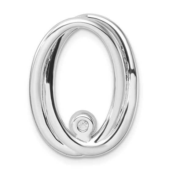 14k White Gold 1/2 carat Lab Grown Diamond VS/SI+ G+ Complete Double Oval Chain Slide Pendant