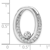 14K White Gold 0.50 Carat Lab Grown Diamond VS SI+ G+ Complete Double Oval Chain Slide Pendant view 4