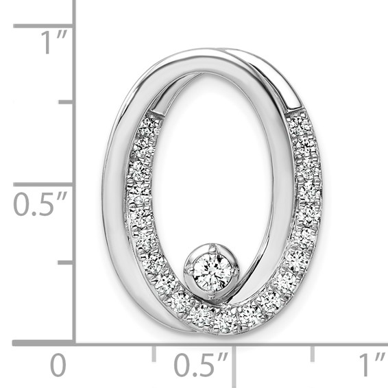 14k White Gold 1/2 carat Lab Grown Diamond VS/SI+ G+ Complete Double Oval Chain Slide Pendant