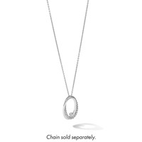 14K White Gold 0.50 Carat Lab Grown Diamond VS SI+ G+ Complete Double Oval Chain Slide Pendant view 5