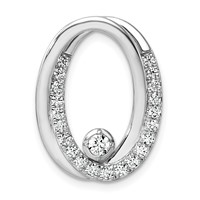14K White Gold 0.50 Carat Lab Grown Diamond VS SI+ G+ Complete Double Oval Chain Slide Pendant view 1