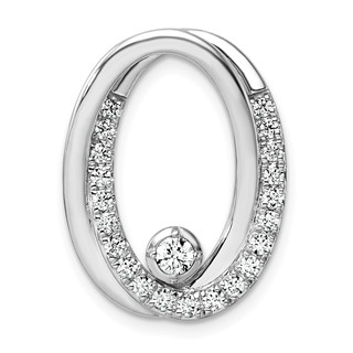 14k White Gold 1/2 carat Lab Grown Diamond VS/SI+ G+ Complete Double Oval Chain Slide Pendant
