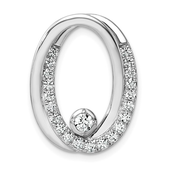 14k White Gold 1/2 carat Lab Grown Diamond VS/SI+ G+ Complete Double Oval Chain Slide Pendant
