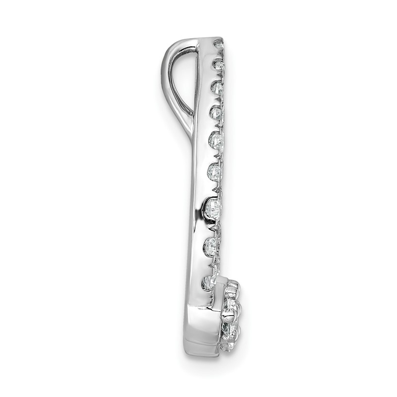 14K White Gold Lab Grown Diamond VS/SI+ G+ Teardrop Chain Slide