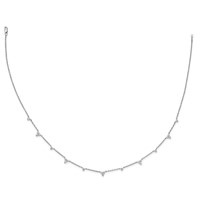 14K White Gold 1.75 Carat Lab Grown Diamond VS SI+ G+ Eleven Station Necklace, 18" view 3