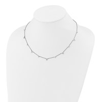 14K White Gold 1.75 Carat Lab Grown Diamond VS SI+ G+ Eleven Station Necklace, 18" view 4